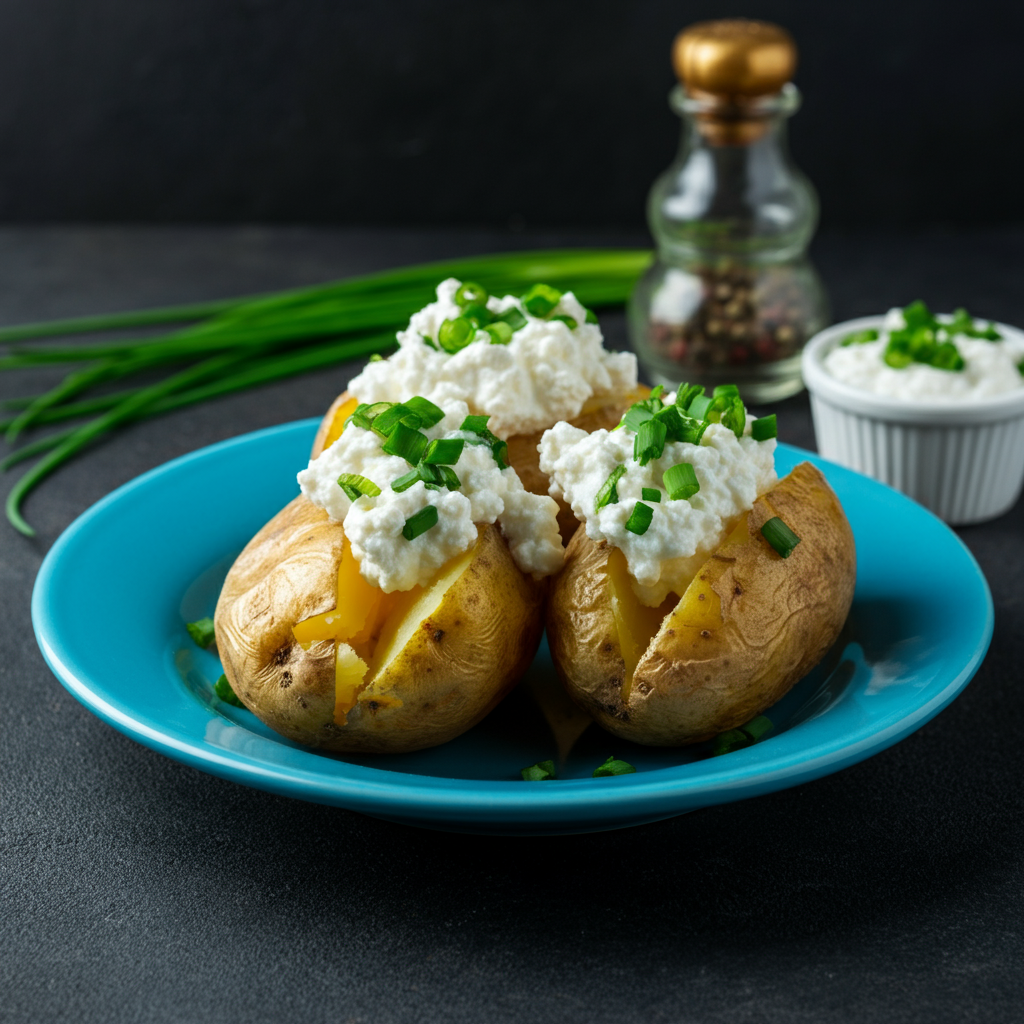 Baked Potatoes with Cottage Cheese