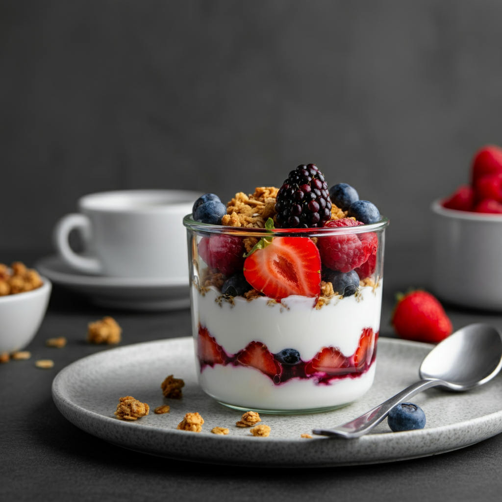 Greek Yogurt Parfait with Berries and Granola