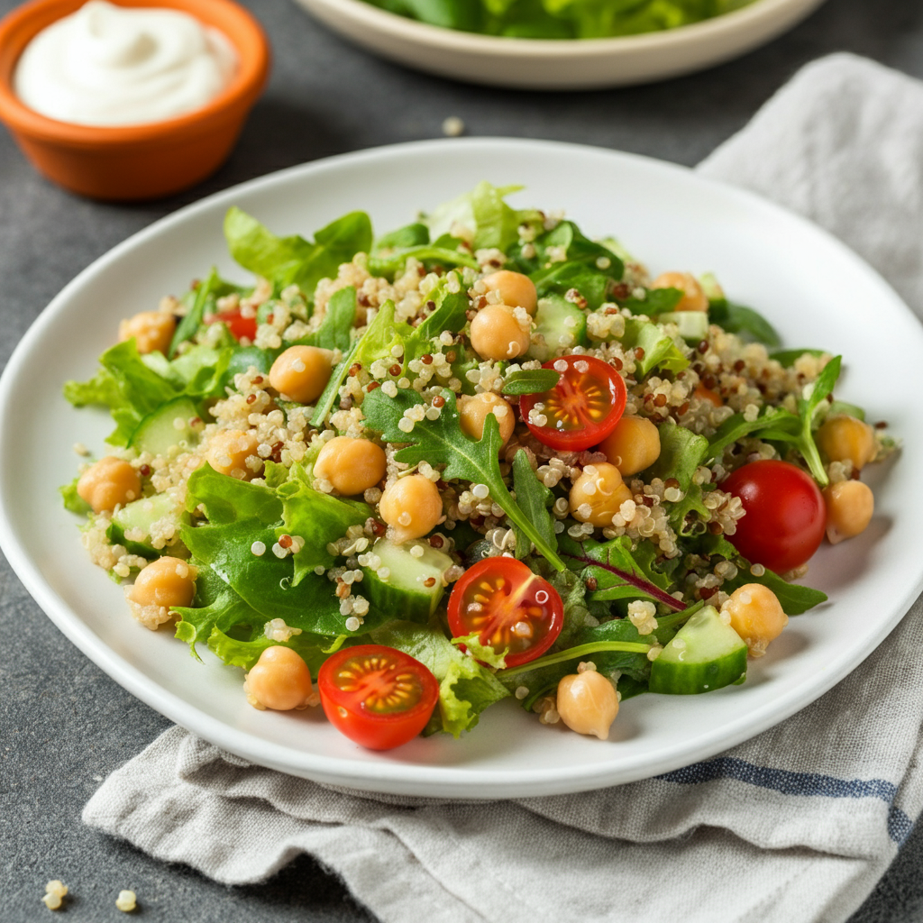 Quinoa Salad with Chickpeas and Veggies
