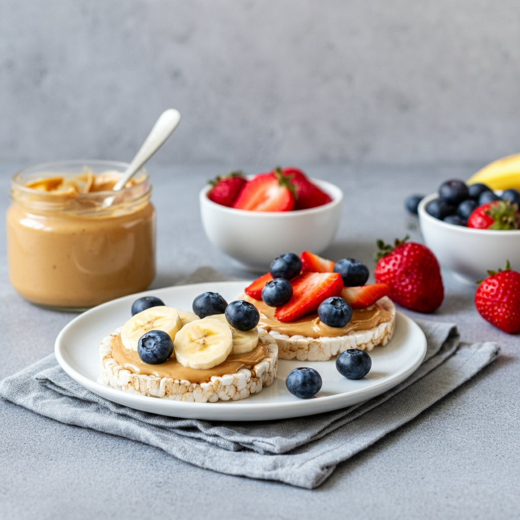 Rice Cakes with Peanut Butter