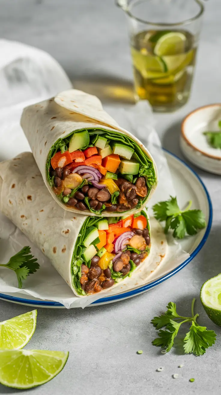 Black Bean and Veggie Burrito Wrap