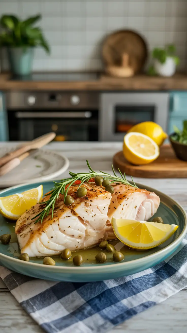 Baked Cod with Lemon and Capers