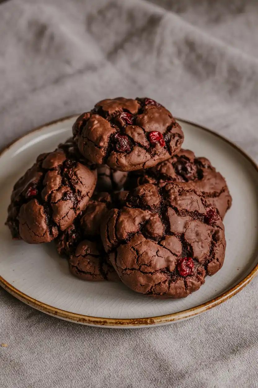 Dark Chocolate and Cherry Cookies