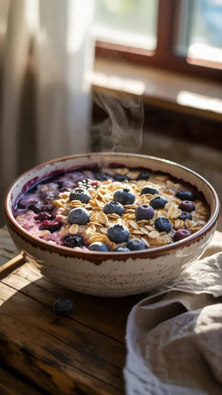Healthy Blueberry Baked Oatmeal