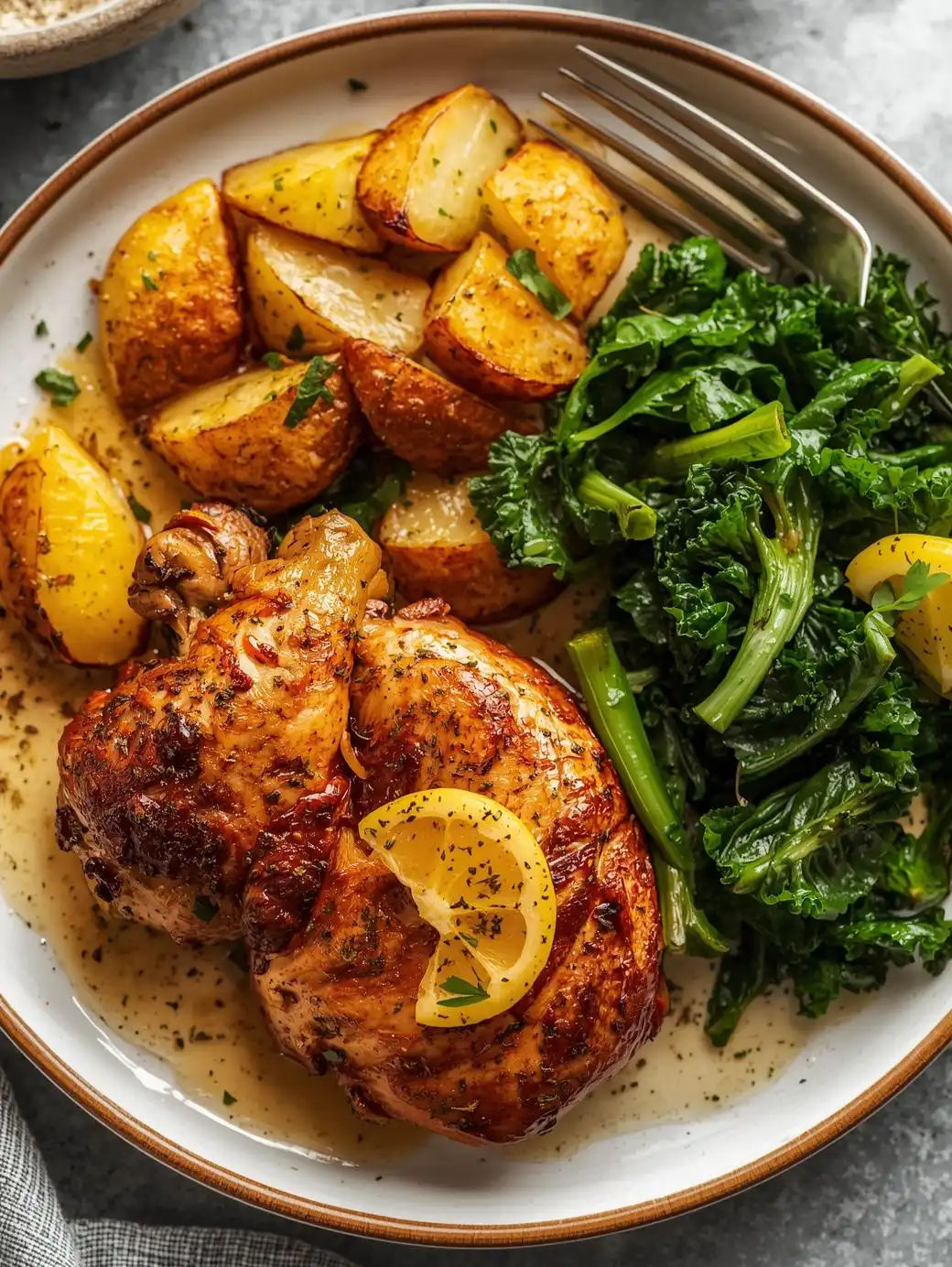 Lemon Chicken with Potatoes and Kale