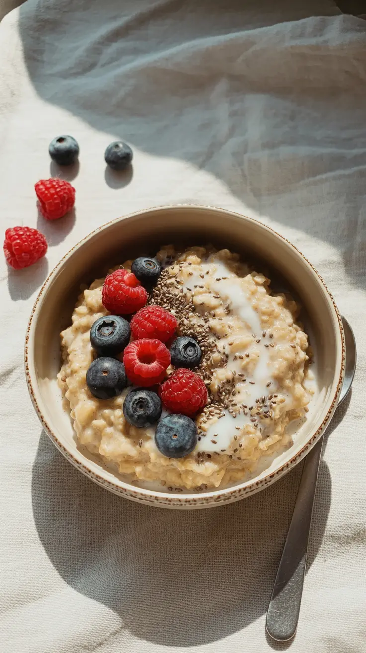 Oatmeal with Berries and Chia Seeds