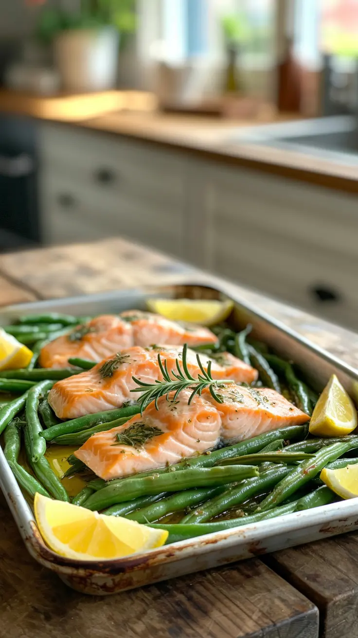 Sheet Pan Lemon Salmon with Green Beans