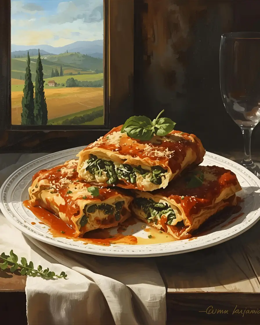 Spinach Lasagna Roll-Ups