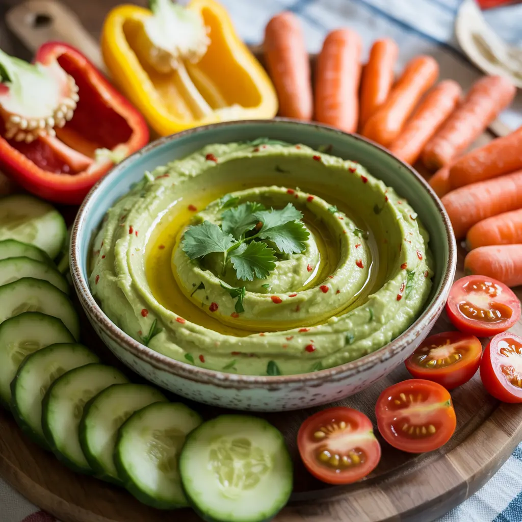 Avocado Hummus with Veggies