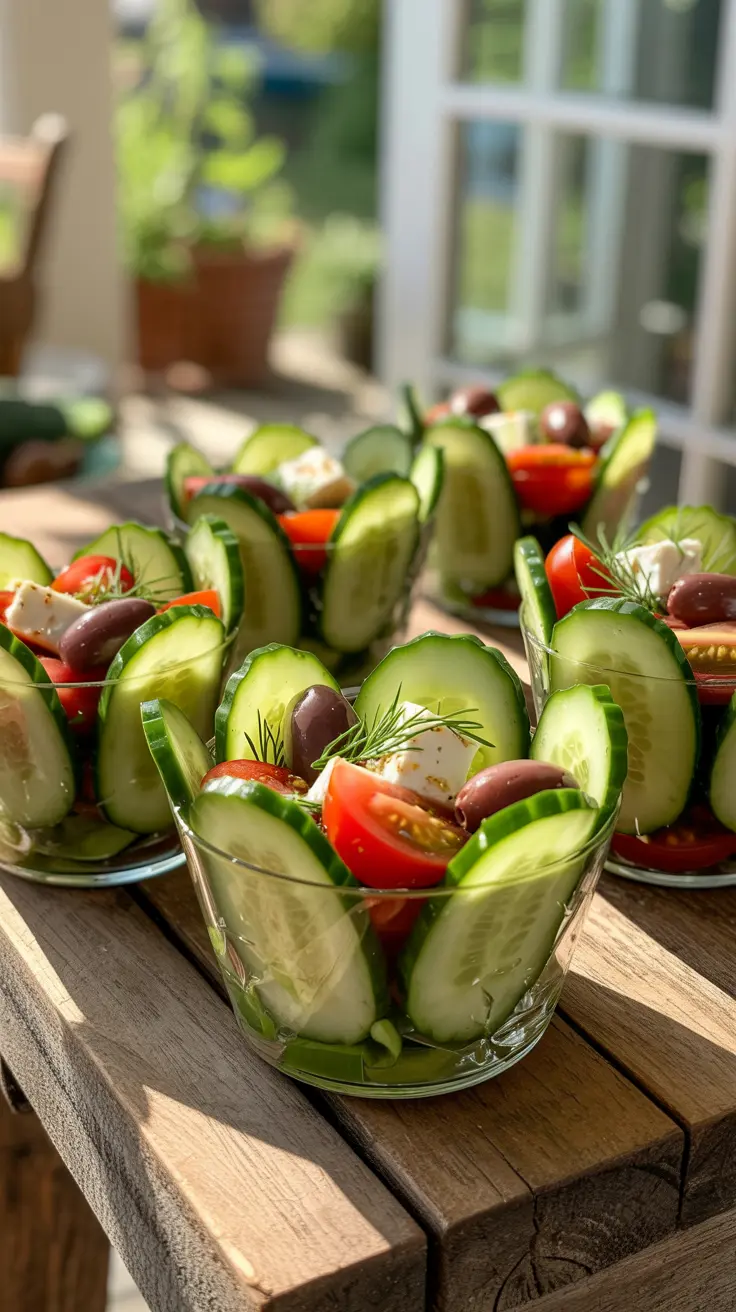 Greek Cucumber Salad Cups