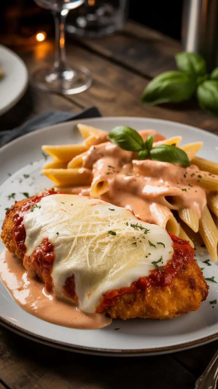 Chicken Parmesan with Vodka Sauce