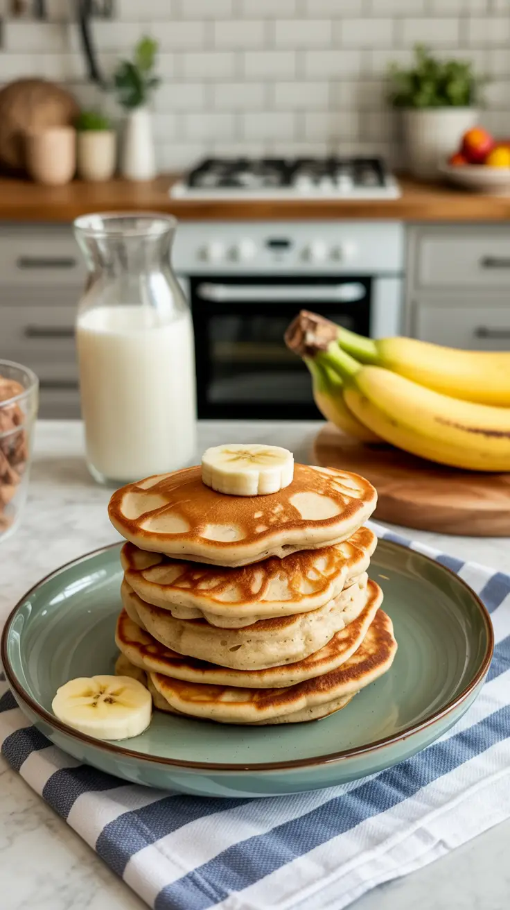 Banana Oatmeal Pancakes