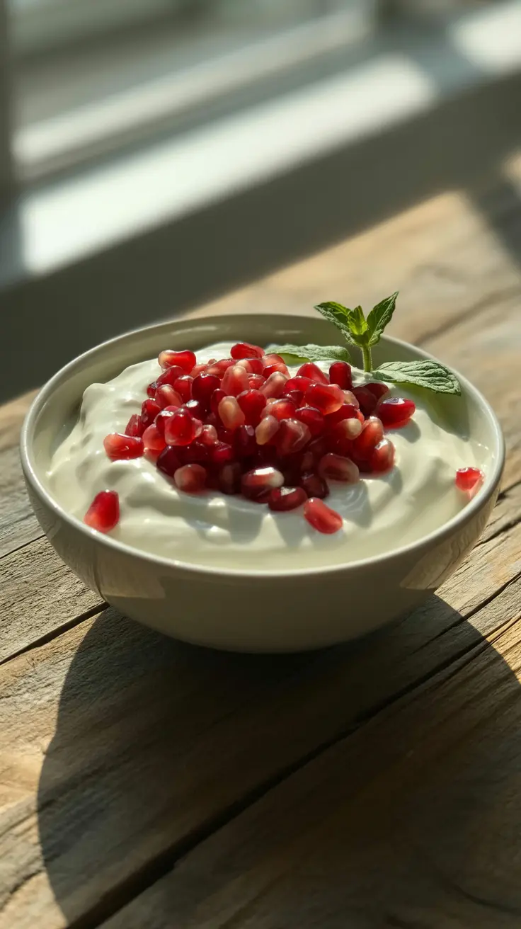 greek Yogurt with Pomegranate Seeds