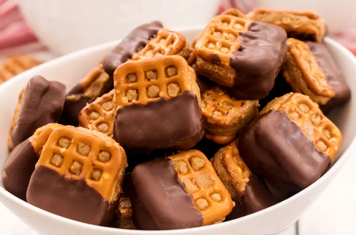 Chocolate Peanut Pretzel Bites.
