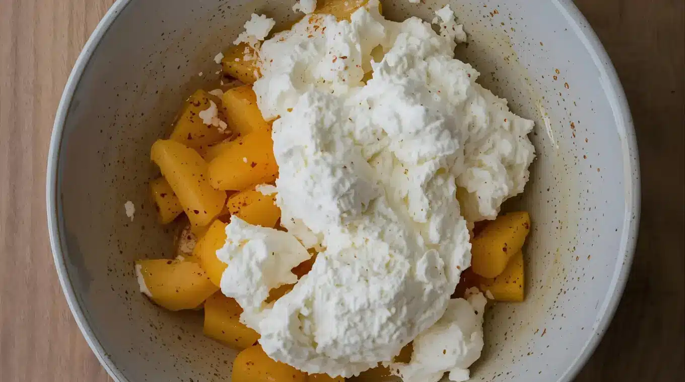 Cottage Cheese with Diced Peaches
