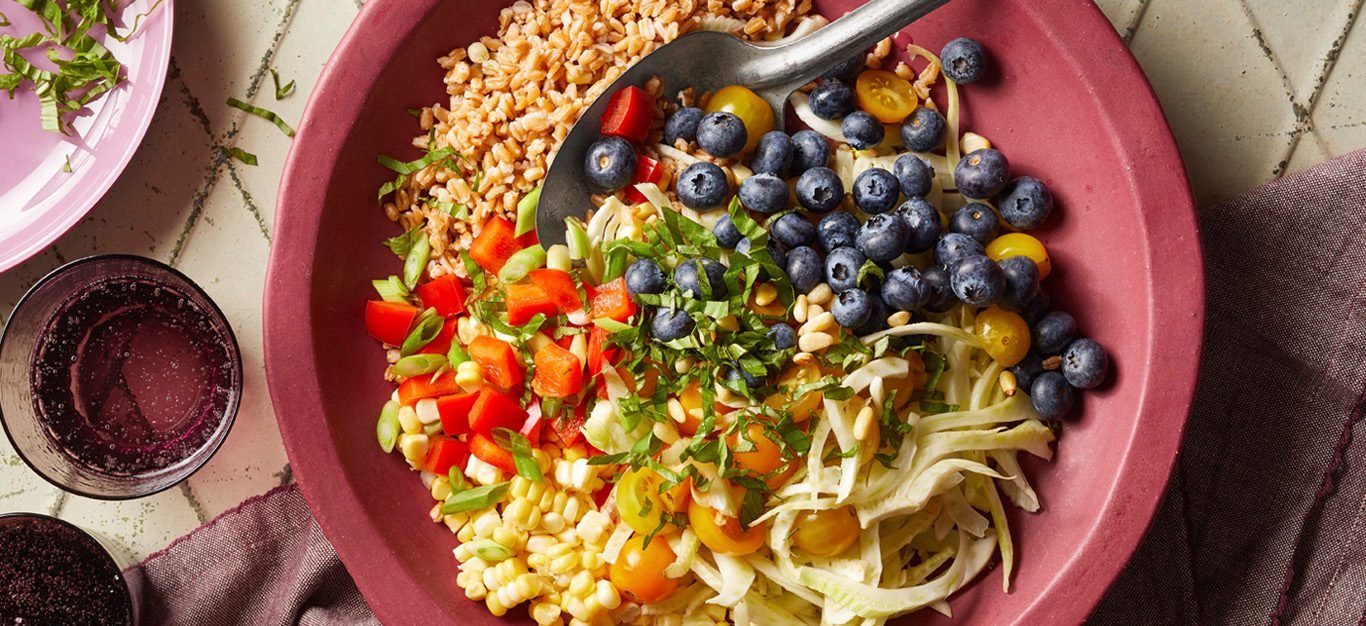 Farro Almond and Blueberry Bowl