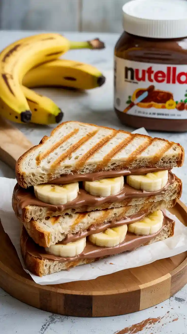 Grilled Banana and Nutella Panini