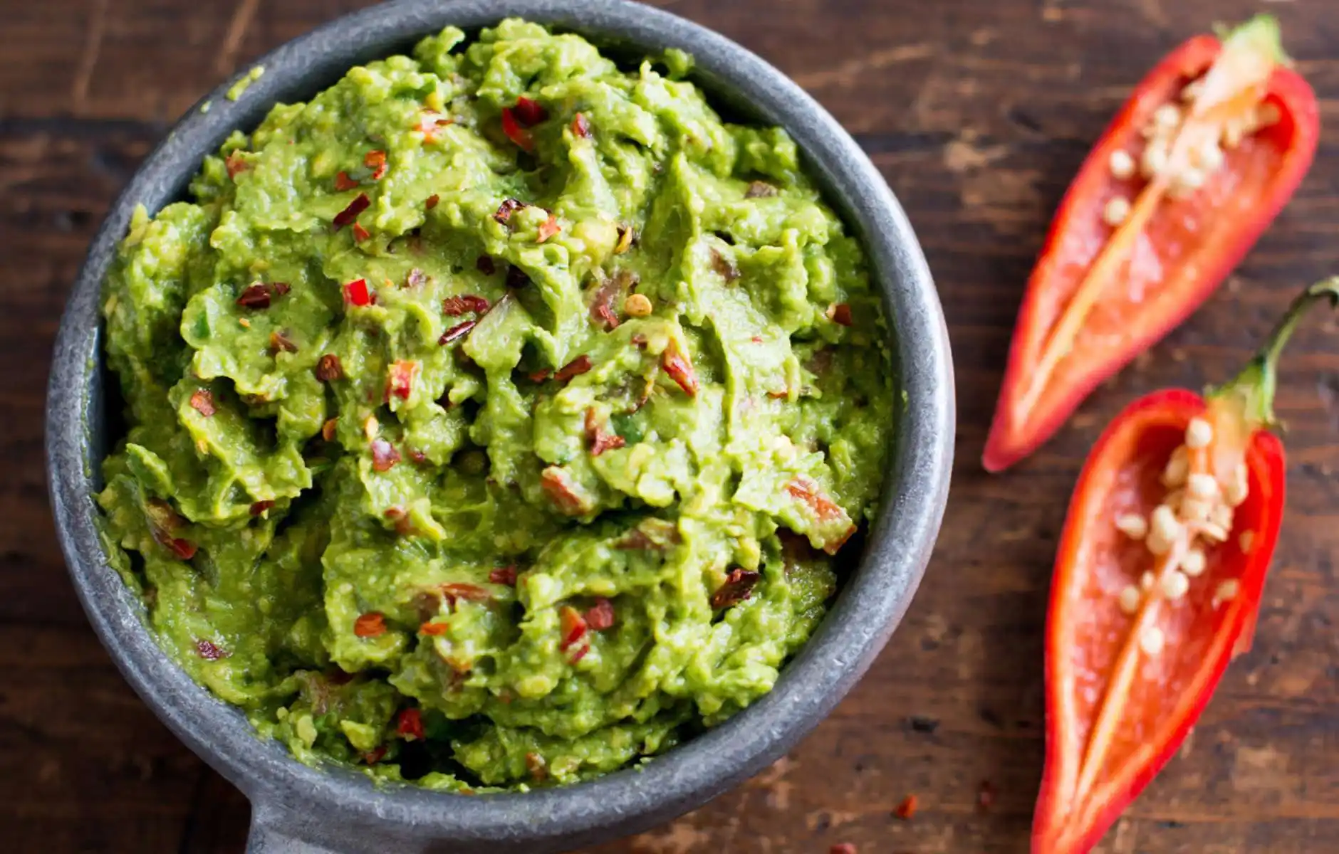 Guacamole Cups with Bell Pepper Strips