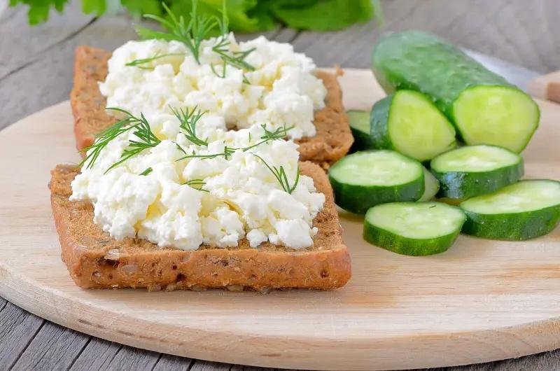 Cheese with Sliced Cucumber