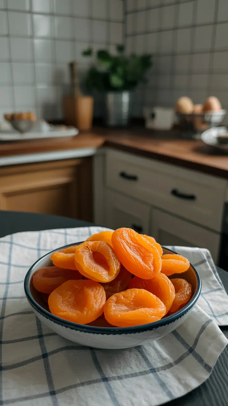A handful of dried apricots.