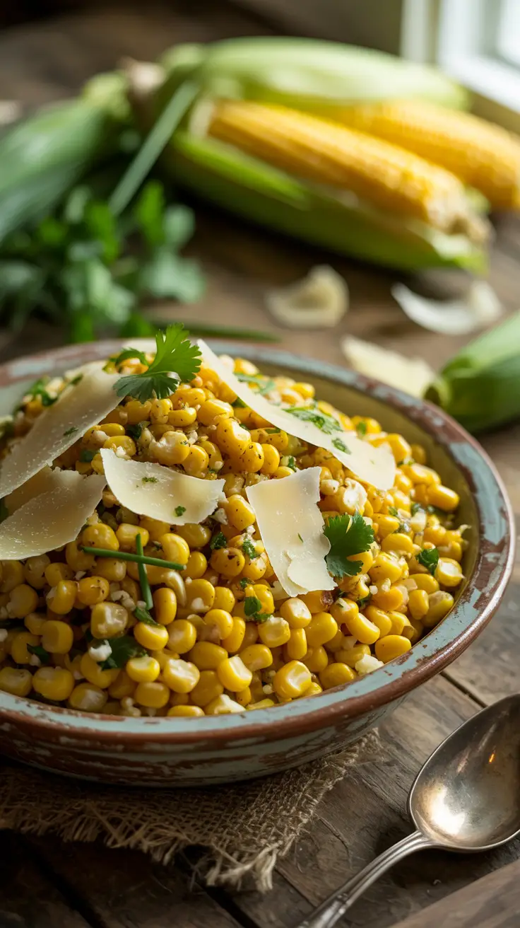 Parmesan and Garlic Corn Salad