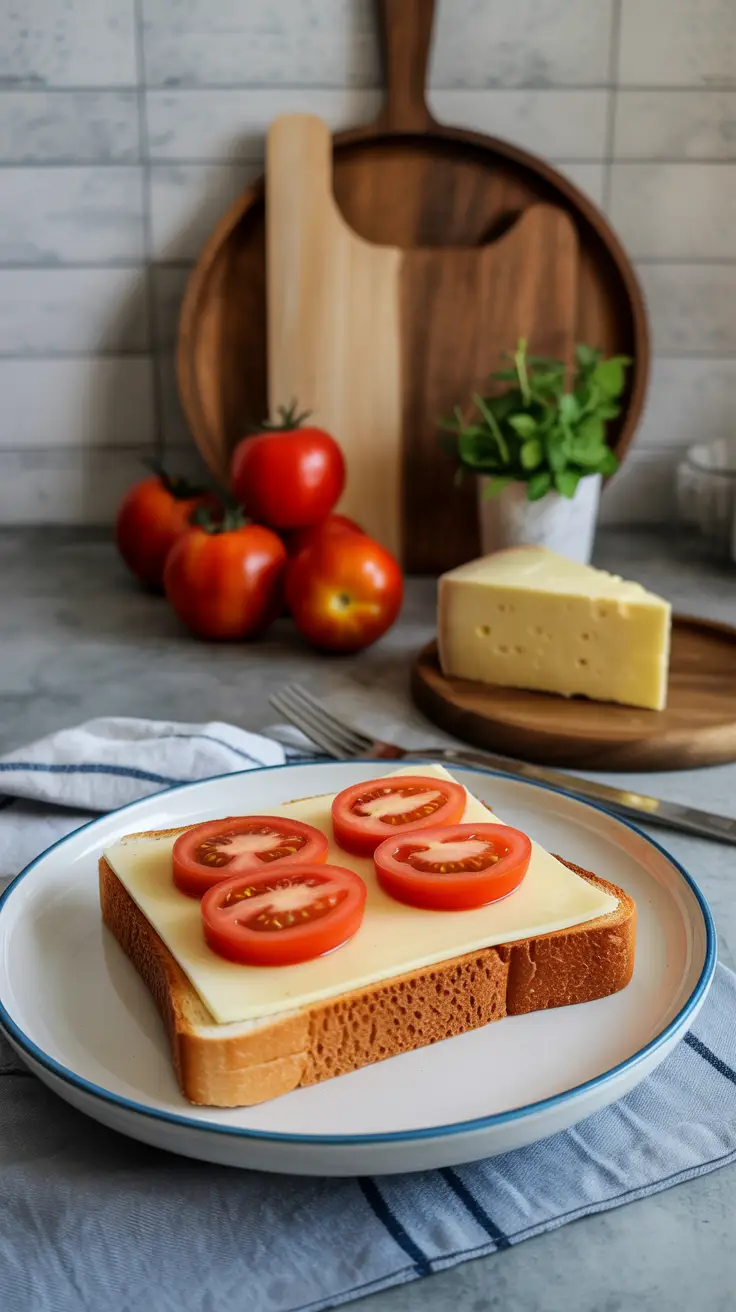 Cheese and tomato on low FODMAP toast