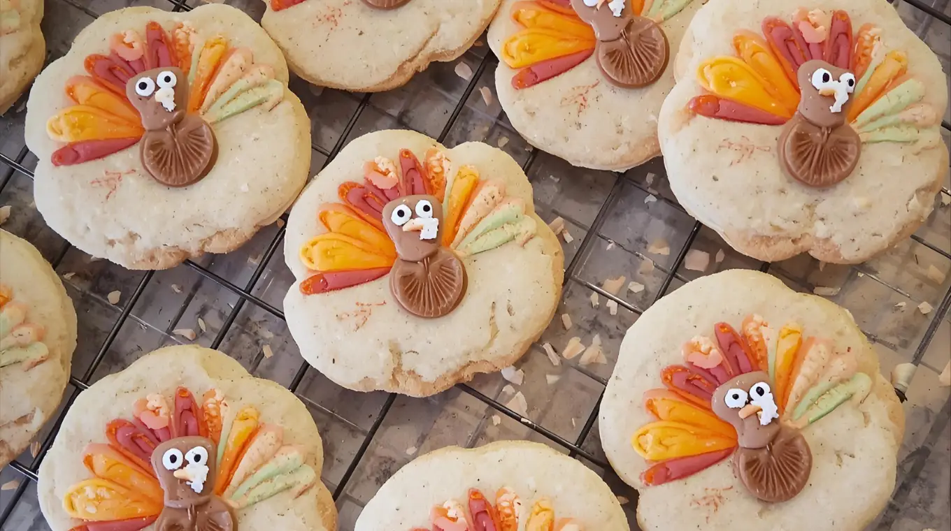 Turkey Feather Sugar Cookies