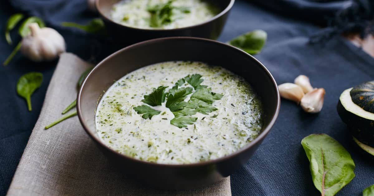 Zucchini & Spinach Soup with Garlic