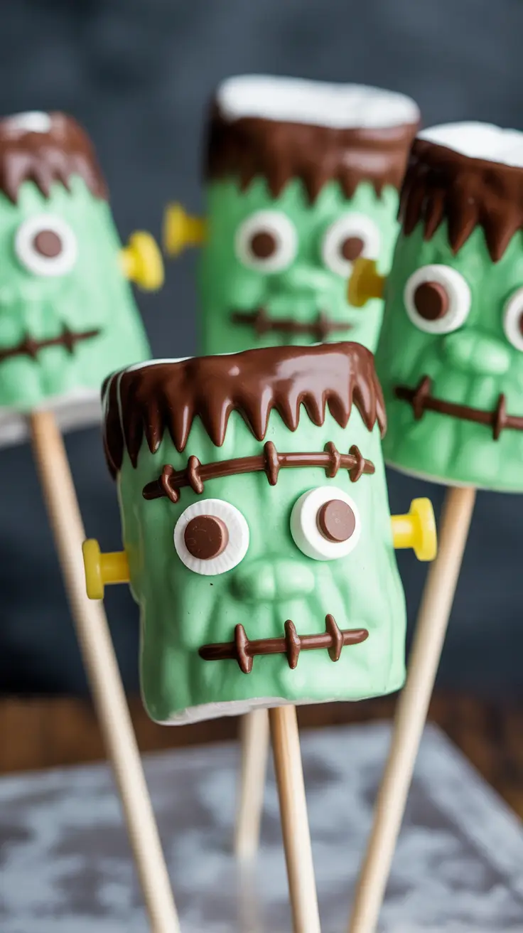Frankenstein Marshmallow Pops
