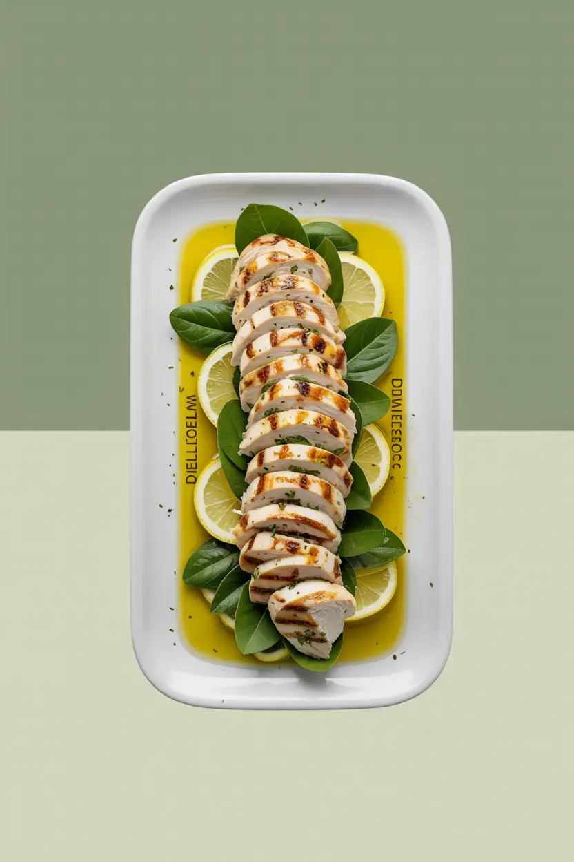 Grilled Lemon Herb Chicken Salad with Olive Oil Dressing