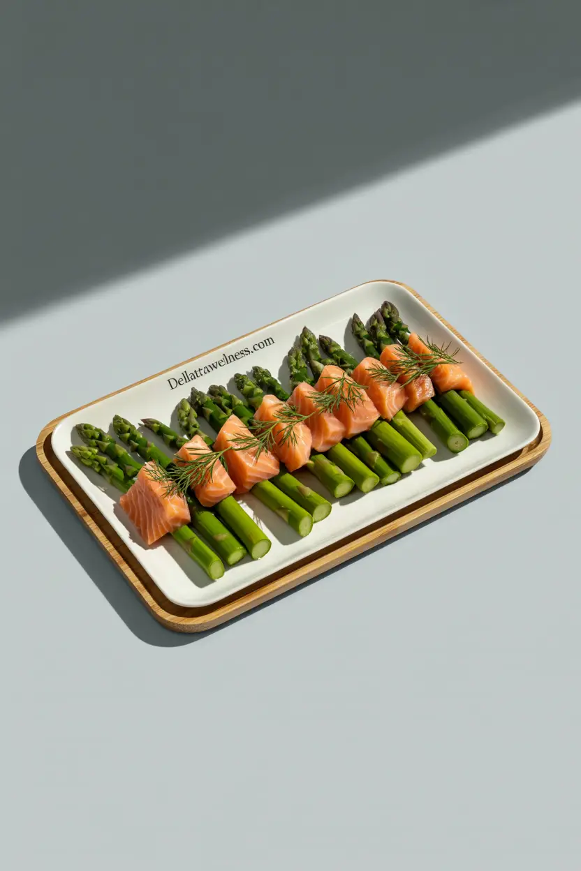 Salmon and Asparagus with Dill Dressing