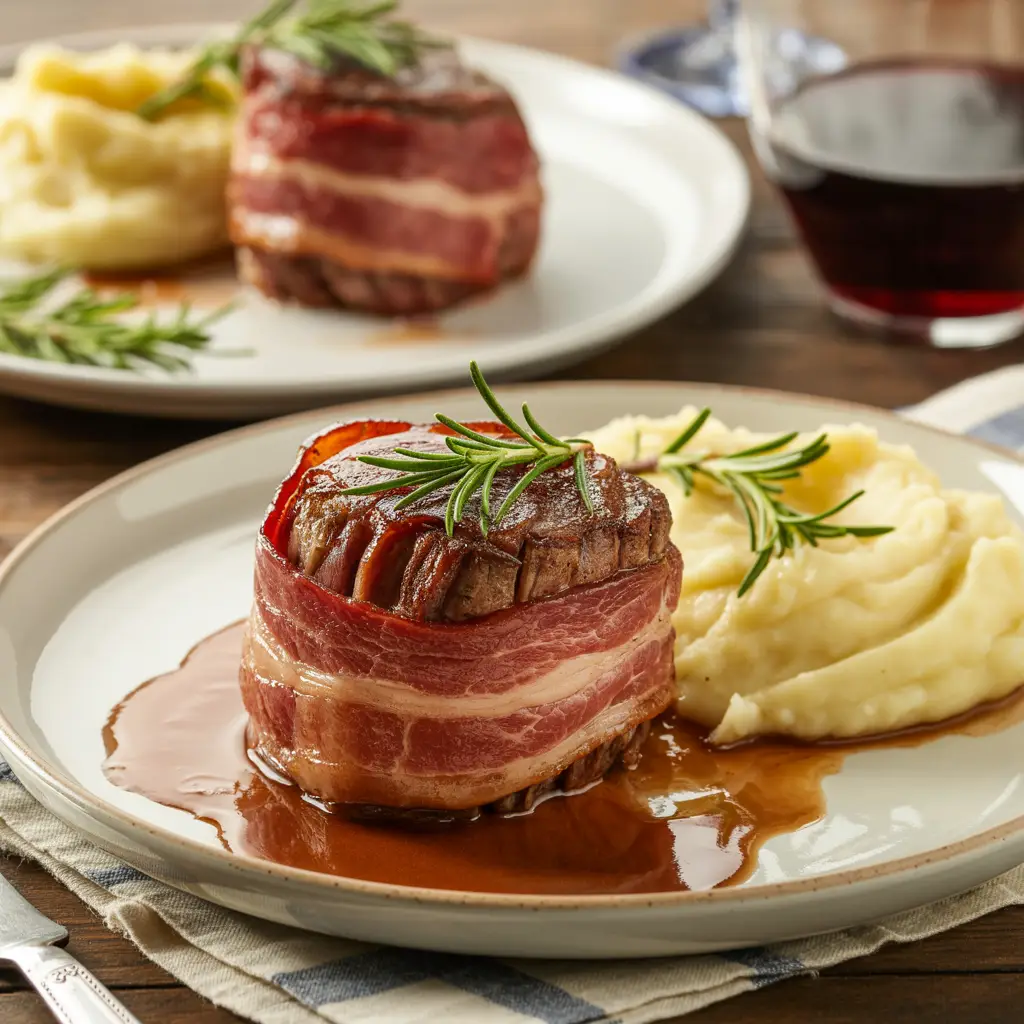 Bacon-Wrapped Filet Mignon Tender beef