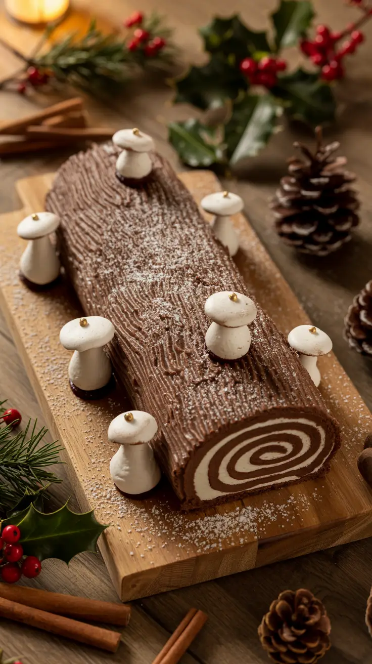 Classic Yule Log Cake