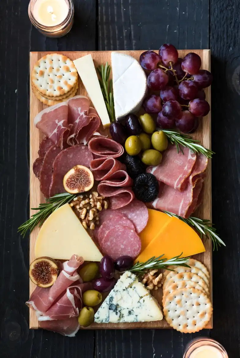 Holiday Meat and Cheese Charcuterie Board