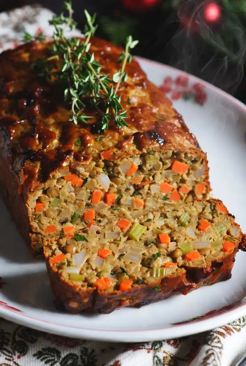 Lentil Loaf with Tomato Glaze