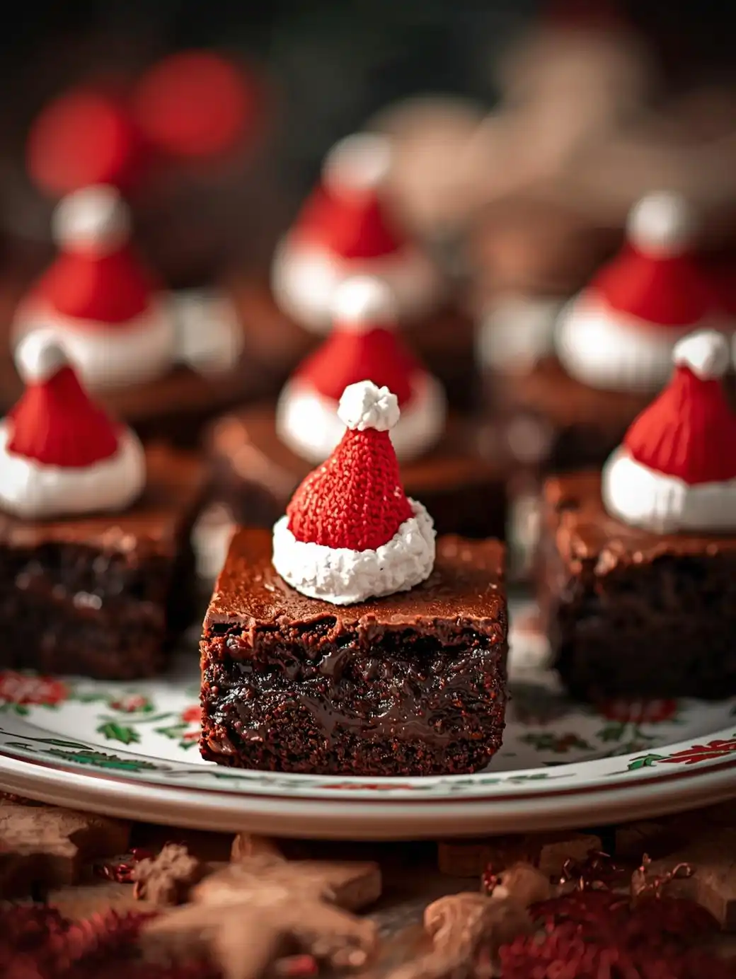 Mini Santa Hat Brownies