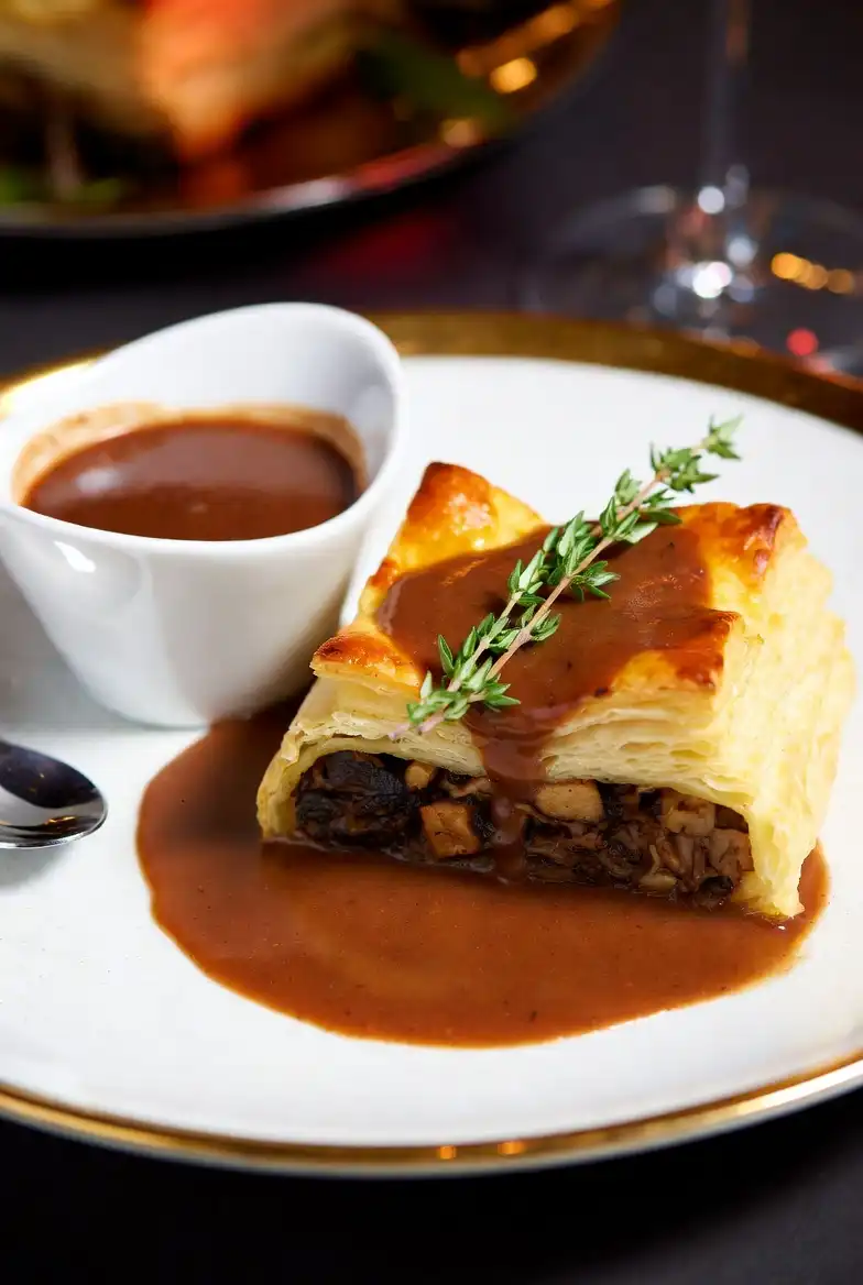 Mushroom Wellington with Red Wine Sauce