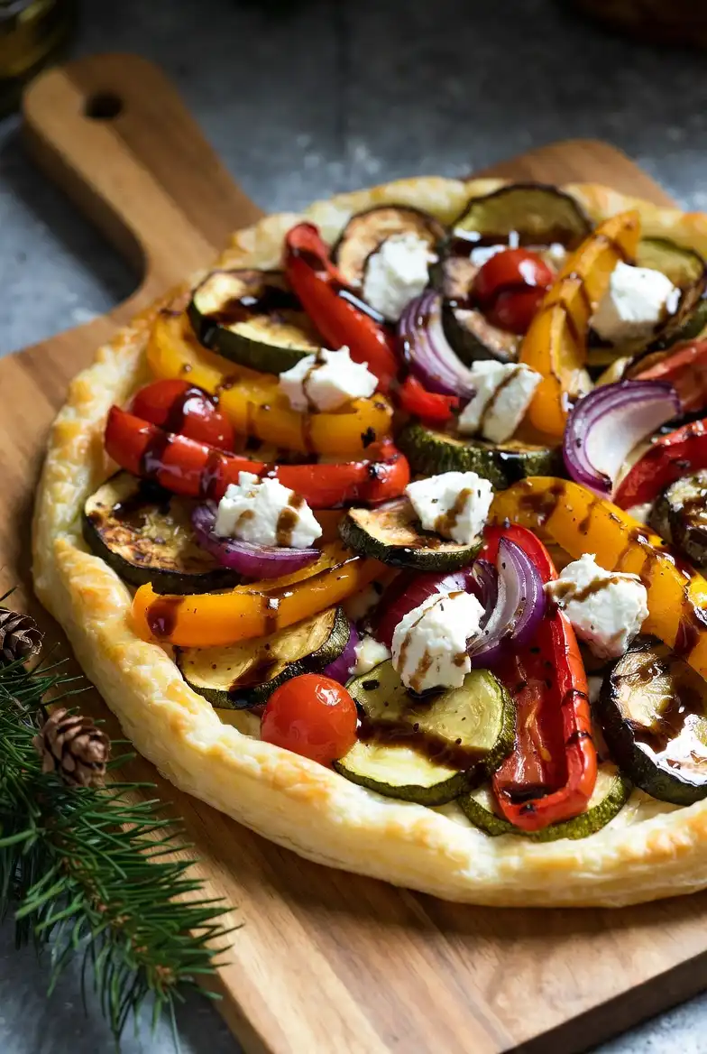 Roasted Vegetable Tart with Goat Cheese