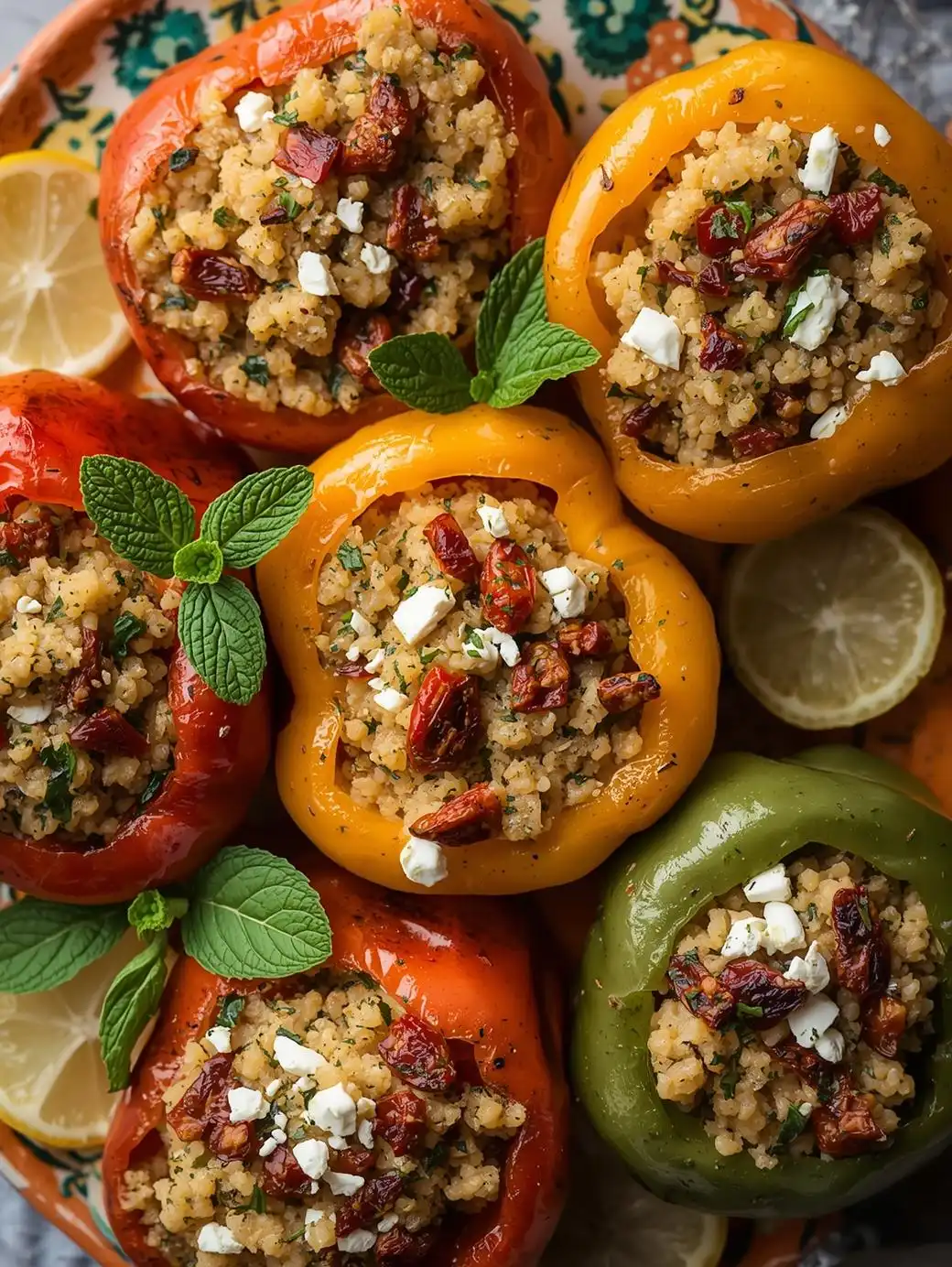 Stuffed Bell Peppers with Couscous and Feta