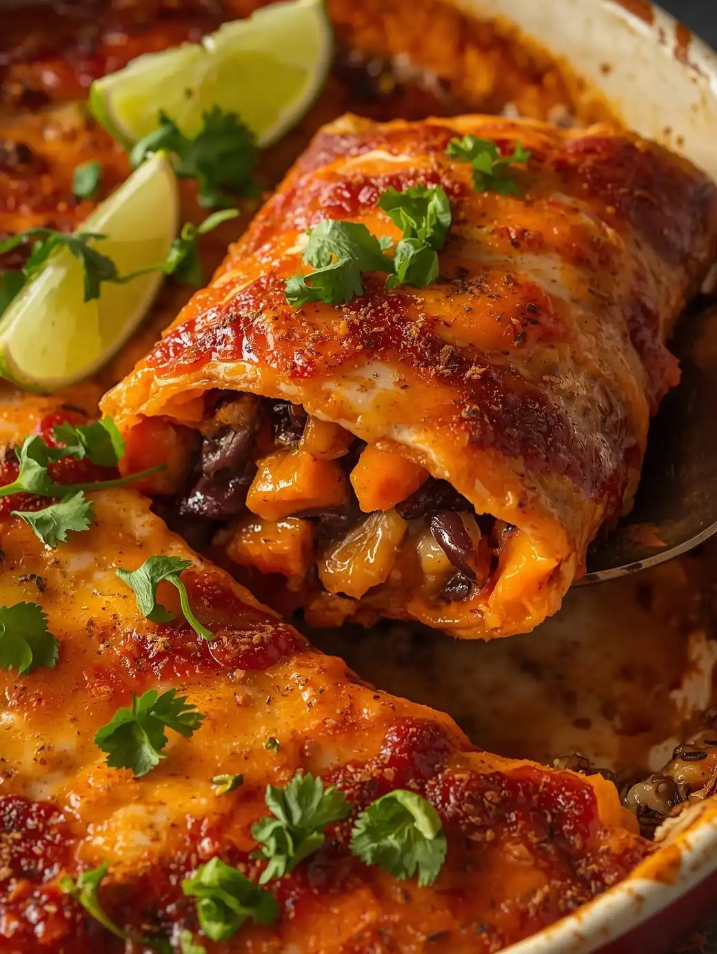 Sweet Potato and Black Bean Enchiladas