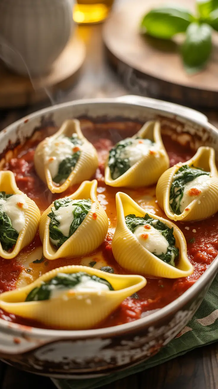 Spinach and Ricotta Stuffed Shells