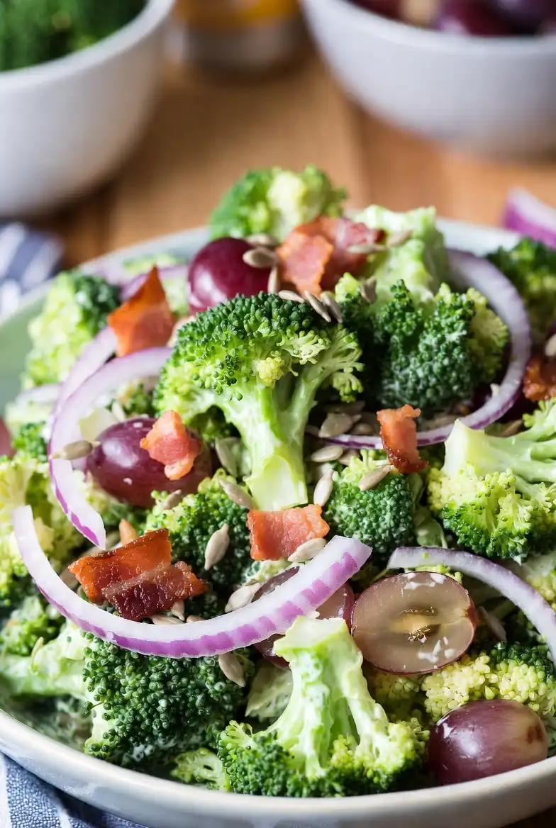 Broccoli Salad with Bacon and Grapes