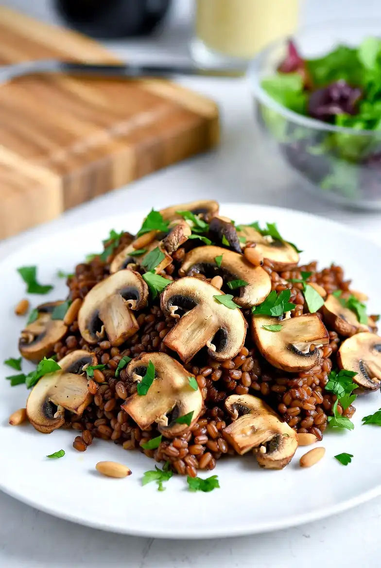 Earthy Roasted Mushroom & Barley Salad