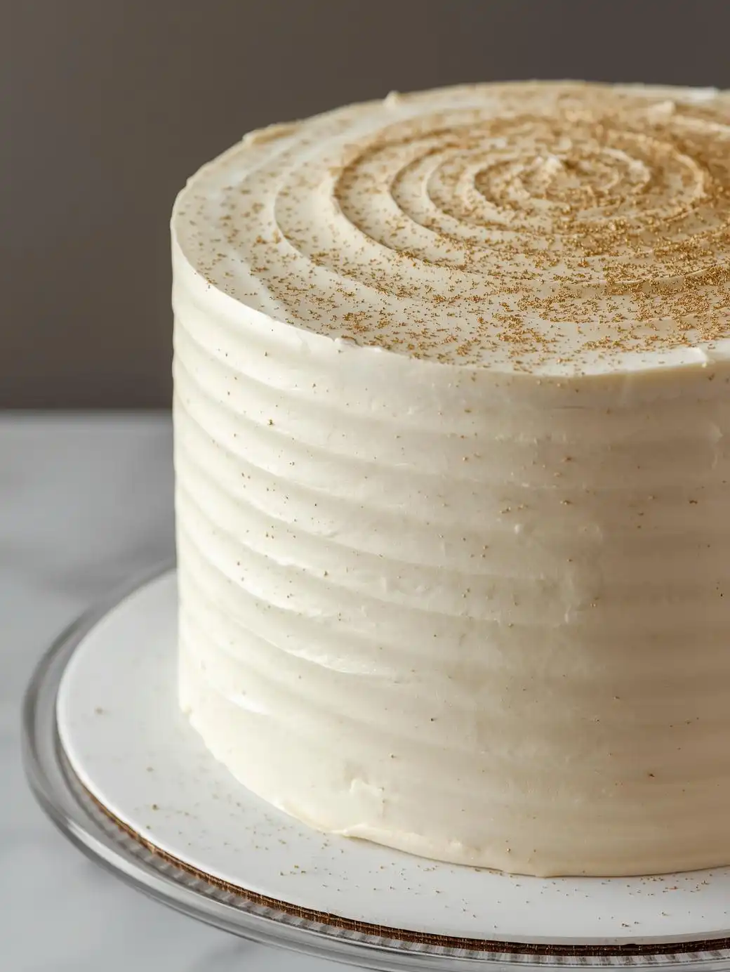 Gold-Dusted Vanilla Buttercream Cake