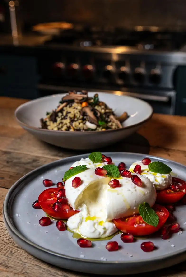 Persimmon and Burrata Caprese