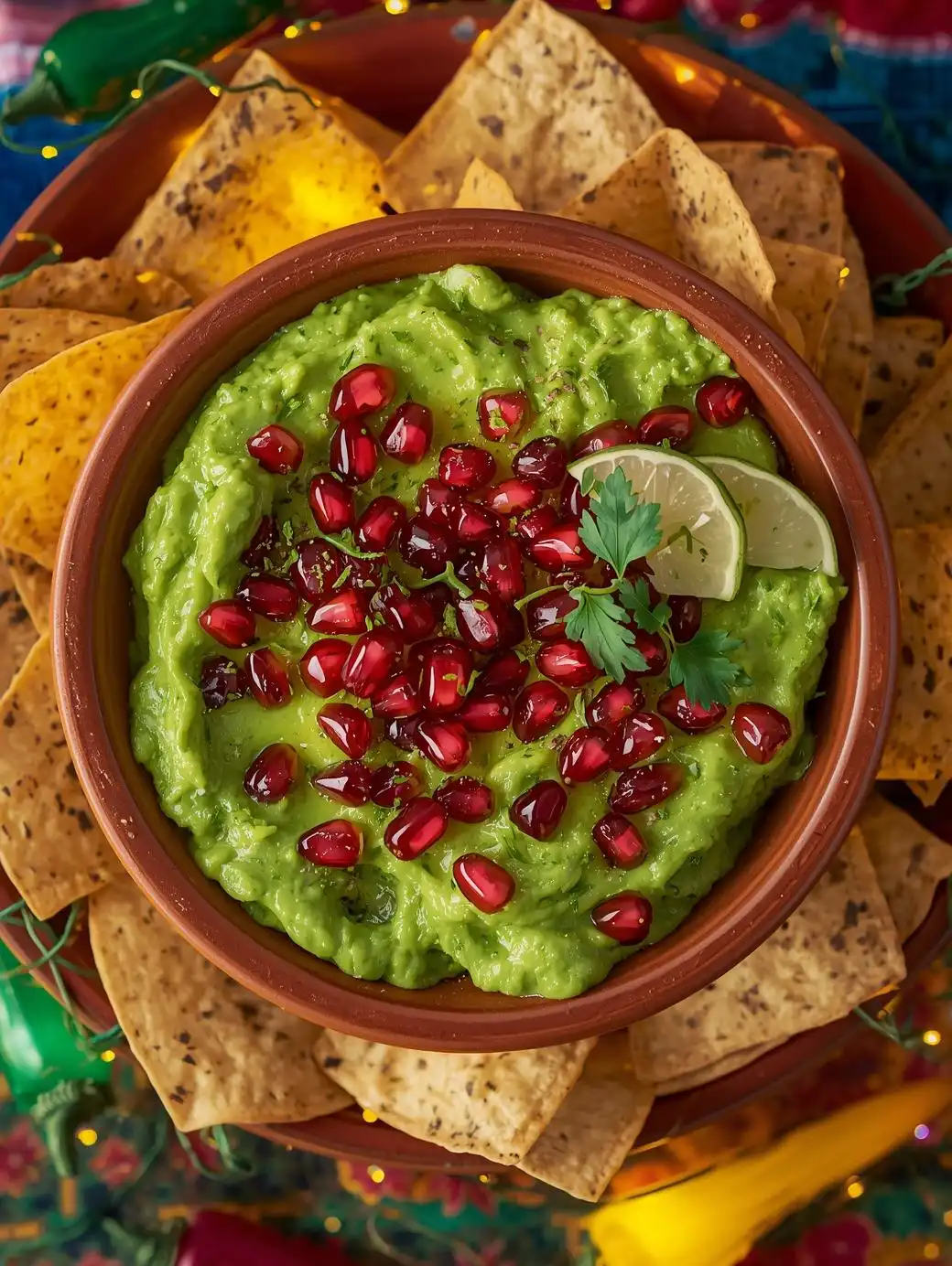 Pomegranate Guacamole with Tortilla Chips