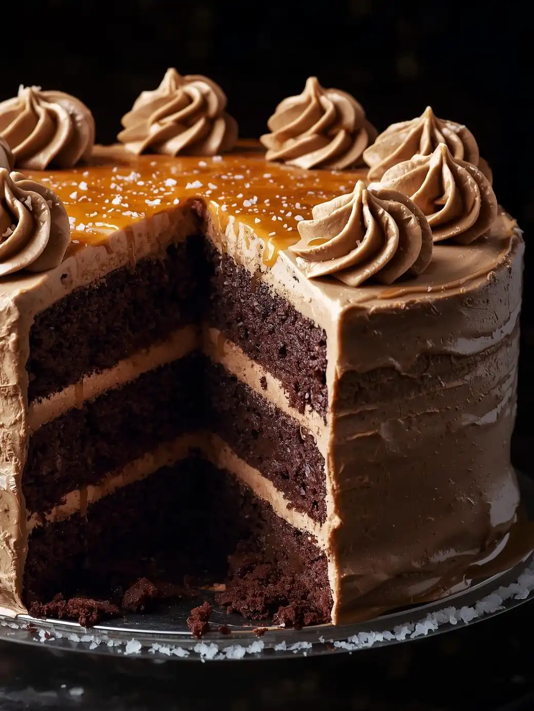 Salted Caramel Chocolate Layer Cake