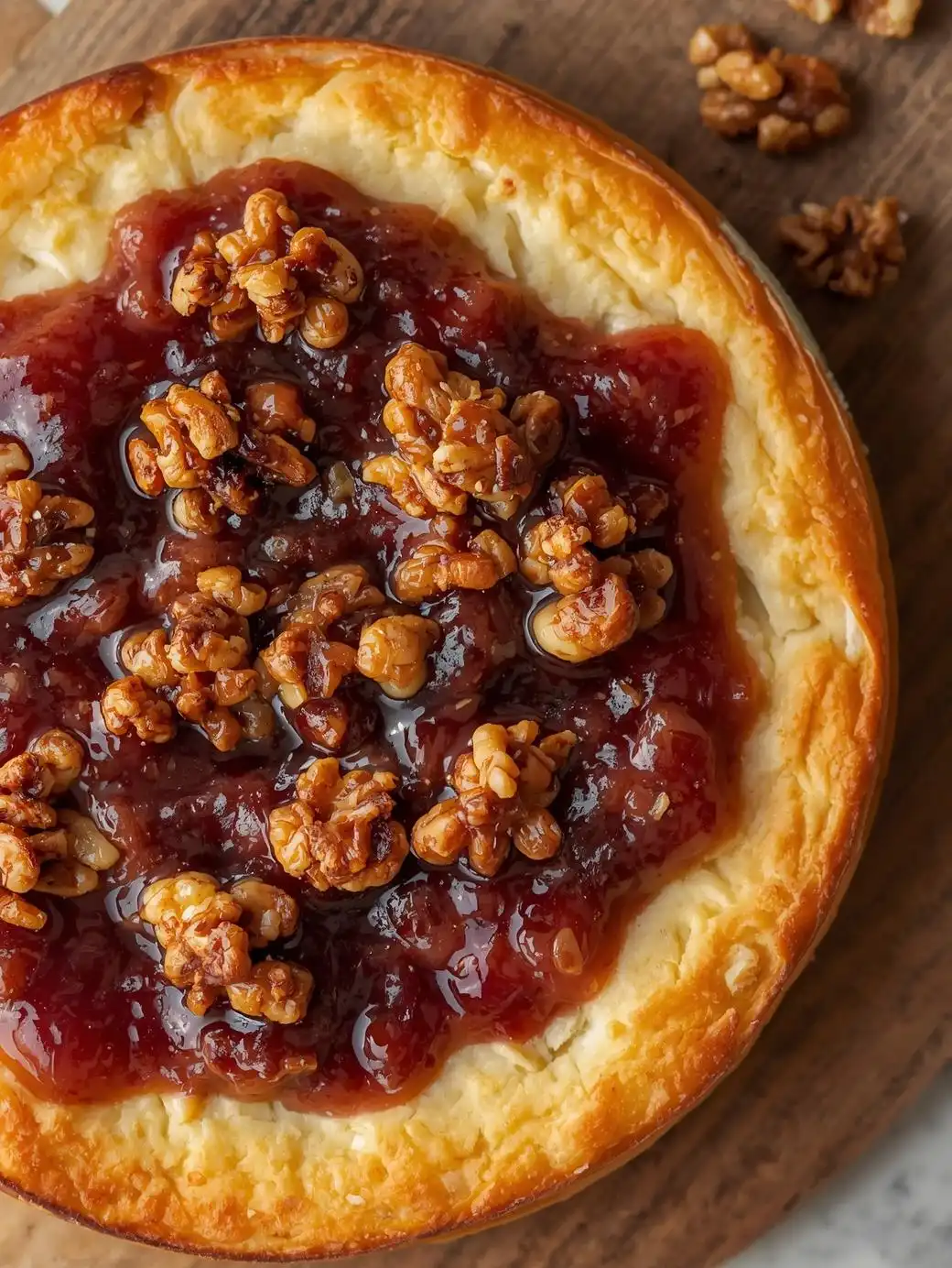 Baked Brie with Fig Jam and Walnuts