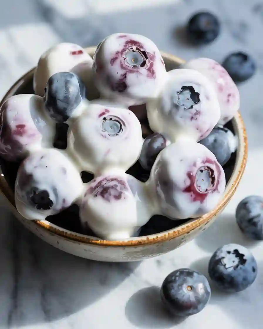 Frozen Yogurt Covered Blueberries