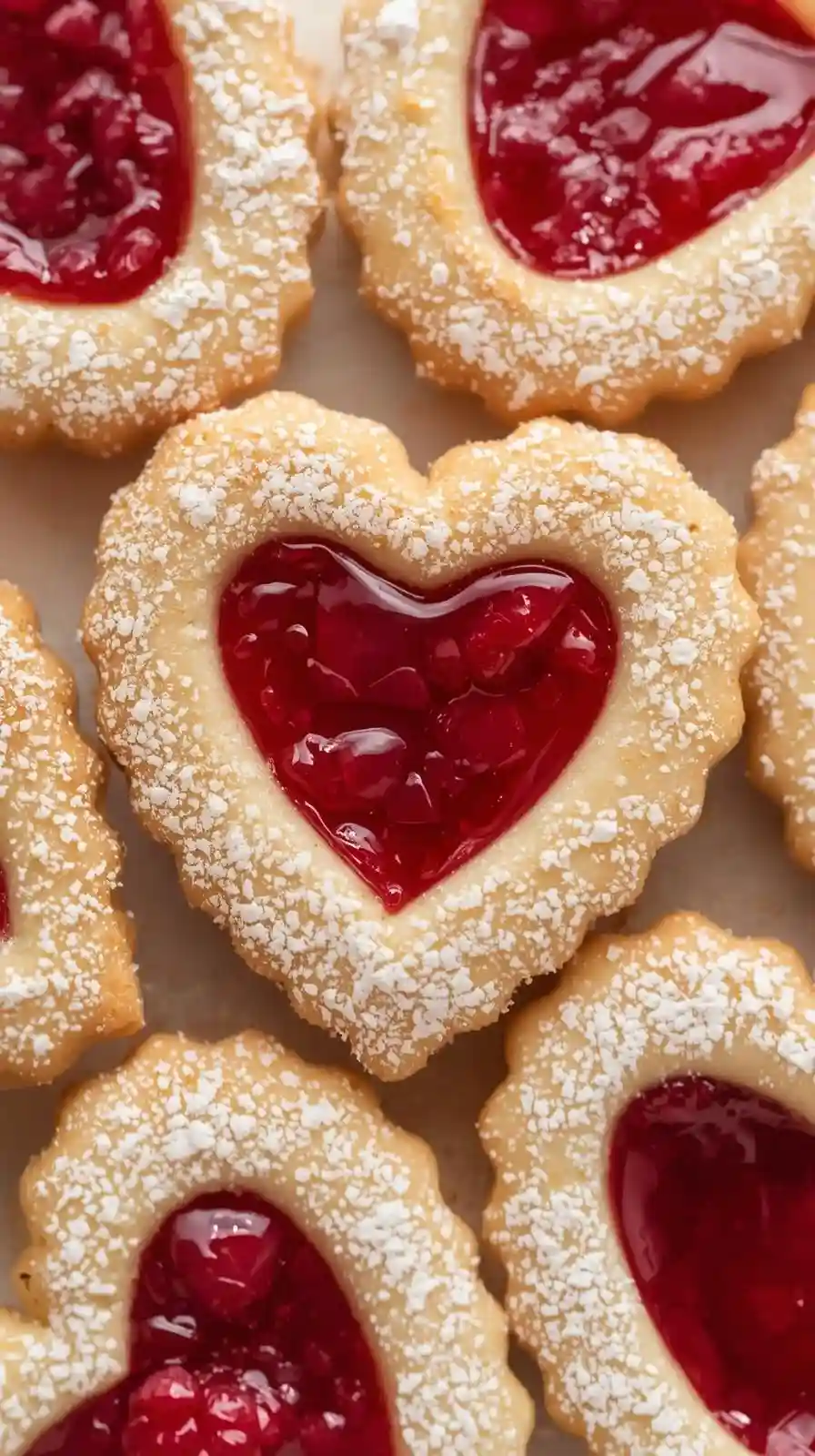 Heart-Shaped Linzer Cookies with Raspberry Jam